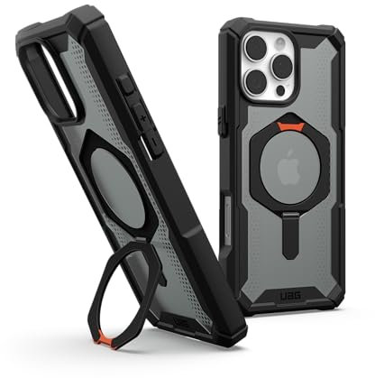 URBAN ARMOR GEAR Plasma XTE Case für Apple iPhone 16 Pro Max Kickstand Hülle (Wireless Charging/magnetisches Aufladen kompatibel, Handyhülle aufstellbar, 6 Meter Fallschutz) schwarz/orange