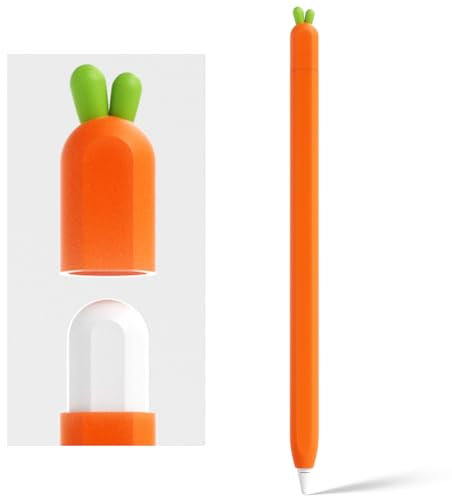 ELETIUO Carrot Silicone Skin Cover Compatible with Apple Pencil 2nd Generation, Protective Cover Accessories Compatible with iPad Pro 11 12.9 inch
