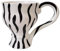 Mug rétro en céramique 300 ml - Fait à la main - Motif zèbre - 2