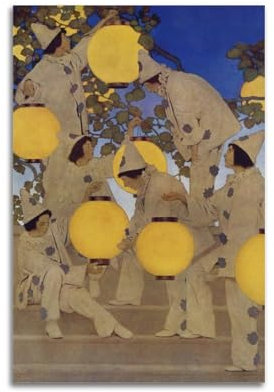 Maxfield Parrish PaintingKreatives Poster, Anime-Charakter, Leinwanddekoration, Vintage-Reiseposter, Öl auf Leinwand, Gemälde, Dekoration, 30 x 45 cm, ungerahmt, 14