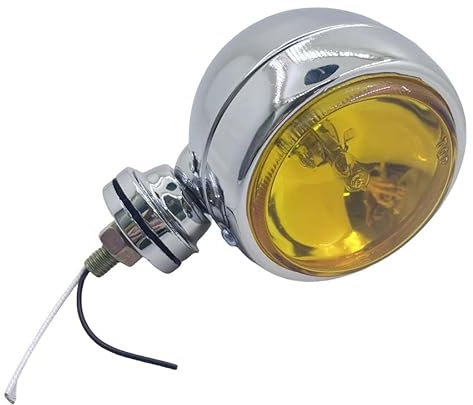 Universal Chrome Runde Motorrad Nebel Lampe Gelb Objektiv Motorrad Hilfs Front Scheinwerfer Für Ducati Honda Benelli Yamaha