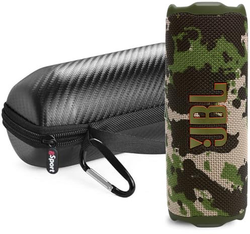 JBL FLIP 7 Ensemble d'enceintes portables étanches avec étui en fibre de carbone gSport (camouflage)