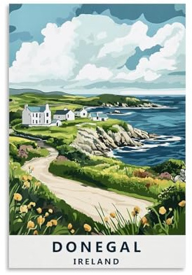 ouweri Donegal Irland Vintage-Reise-Poster, Wandkunst, Gemälde, Leinwanddrucke, Kunstwerke, Schlafzimmer, Wohnzimmer, Dekoration, 20 x 30 cm