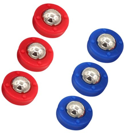 Alipis 6 Stück Teiliges Tabletop Shuffleboard Zubehör Set mit Roten und Blauen Rollkugeln für Mini Curling Spiel Pucks Langlebig Vielseitig für Heim Clubspiele