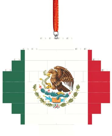 Artisan Brick Puzzle Building Block DIY Ornament Decor 3D Jigsaw Thoughtful Gift Flag of Mexico Print