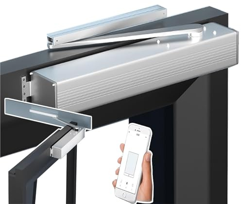 Apriporta elettrico, attrezzo for finestrini Wi-Fi con telecomando, braccio pieghevole/angolo di apertura 90°, con rulli silenziosi, for finestre e lucernari