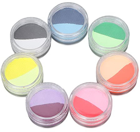 Paleta de pintura facial profesional para el cuerpo, 7 piezas, colores dobles, no tóxica, a base de agua, segura para fiestas de Halloween, cosplay, niños y adultos, kit de