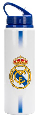 Real Madrid CF Botella Reutilizable, Diseño Aluminio Resistente Botella de Viaje, Capacidad de 750 ml