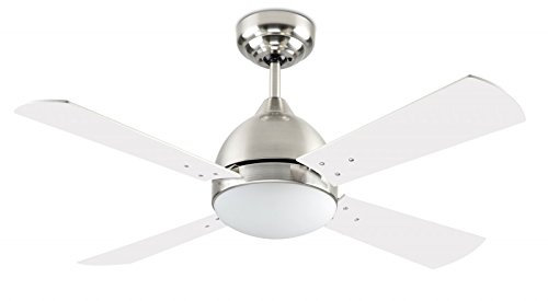 Leds-C4 30-4399-81-F9 Ventilador Borneo, 2 X E27 MAX, 60W, Niquel Satinado