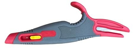 2 Pack Razor Blade Scraperl, Multi-Purpose Fish Style. Hook Blade for Cutting Cardboard & tap (Red)