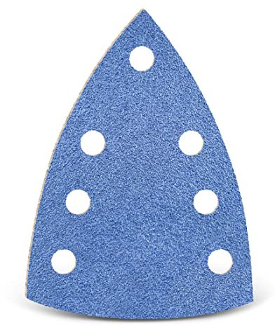 MENZER Blue Klett-Schleifblätter, 150 x 100 mm, 7-Loch, f. Deltaschleifer, Zirkonkorund (25 Stk.) K120