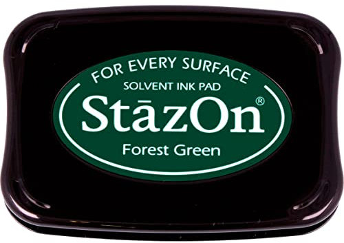 Tsukineko Stazon Stempelkissen, Wald Grün, Synthetic Material, 9.5 x 6.6 x 1.7 cm
