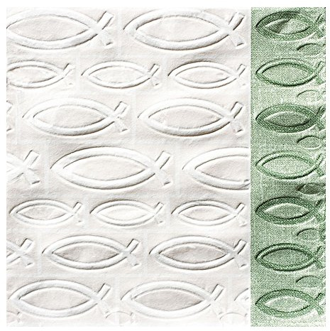Paper + Design 24006 16 Servietten Fisch Ichthys Kommunion (gr�n)
