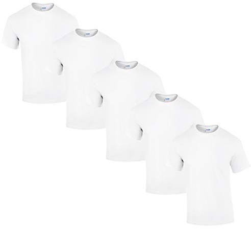 Gildan 5 Stück Heavy Cotton T-Shirt Herren Shirt S - 3XL Schwarz Weiß