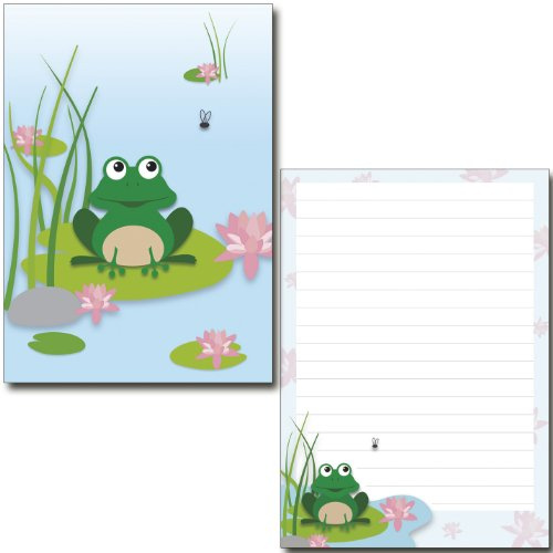 2 Stück Schreibblöcke netter Frosch 50 Blatt Format DIN A5 mit Deckblatt 7070