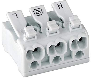 Fixpoint 44825 Lüsterklemme mit Betätigungshebel, 16 A, Transparent