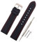 VINBAND Cinturino in silicone cinturino caucciù multicolore impermeabile argento fibbia 18, 20, 22, 24 mm - cinturini orologi orologio cinturino (22mm, nero-rosso)