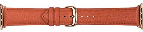 dbramante1928 Echtleder-Uhrenarmband für Apple Watch (38/40mm) - [Modell: Madrid, Saffianoleder, Handgefertigt, Farbe: rusty rose/gold] - AW38RRGO5144