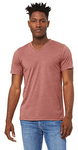 Bella Canvas Womens 4.2 Oz. V-Neck Jersey T-Shirt (3005) -Heather DU -L