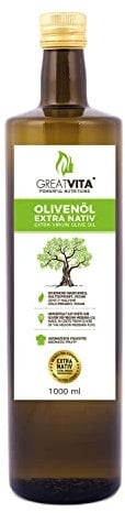 GreatVita Olivenöl, extra nativ & kaltgepresst, 2x 500ml fruchtiges Olivenöl in Glasflasche