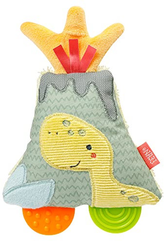 Fehn 051131 Greifling Vulkan mit Beißer – Babyspielzeug mit Rassel, Quietsche und Soft-Beißer – Lernspielzeug & Zahnungshilfe – perfekter Begleiter für Babys und Kleinkinder ab 0+ Monaten