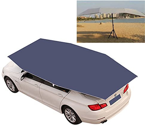 Semi-Automatic Carport Car Umbrella Tent, Car Cover Car Tent with Tripod, 4.35M Semi-Automatic Hydraulic Carport Canopy Sun Shade, Anti-Snow Car Cover, Automobile Protection Car Umbrella for
