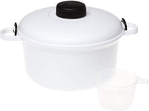 MantraRaj Microwave Pressure Cooker - Large Compact Rice Vegetable Easy Cook Micro Kitchen Master with Measuring Cup, Spatula and Recipe Book - Healthy and Fast Way to Cook Good Food