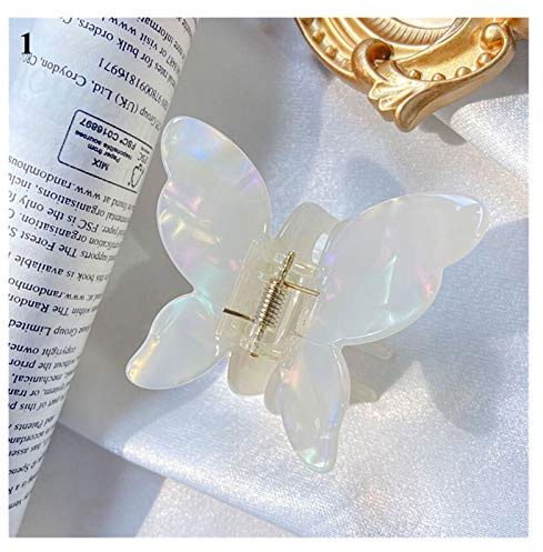 Yinyimei 100pcs,Haarspangen Süße Fee Schmetterling Form Haar Krallen Klammern Marmor Leoparden Druck Haarklammern Frauen Acryl Haarnadeln Barrettes Haarschmuck Geschenk (Color : 1)