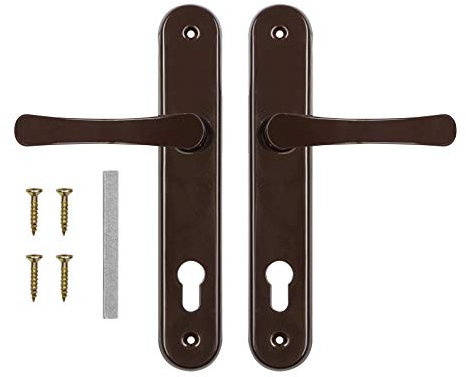 ADGO Türdrücker - Drückergarnitur - Türklinke - Haustürgriff - Tür Griffe Set Innen - 60 mm - Türgriffe - Langschildgarnitur - Profilzylinder - Zimmertüren - Türgriffe Innentüren