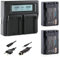 Blumax Lot de 2 batteries de rechange Sony NP-FZ100-2250 mAh + double chargeur LCD pour Sony FX30-7 IV 7c 7RIV 7RV 7RIII ZV-E1