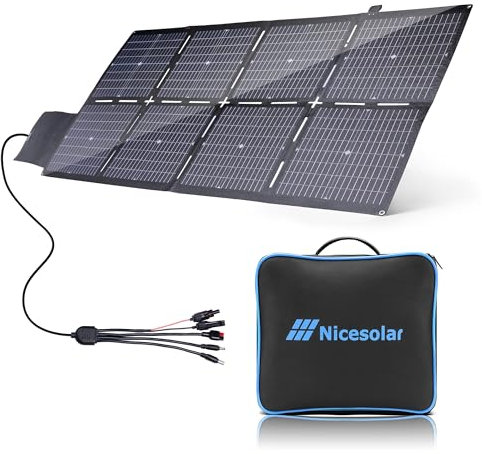 Nicesolar Solarpanel Faltbar 200W für Tragbares Powerstation Solargenerator, Kompakt und IP67 mit USB-A&C Pd65w Solarmodul Solarladegerät für Handy Tablet Outdoor Reisen Camping Notfälle