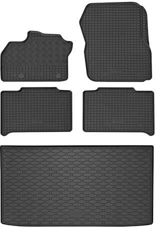 Passende Gummimatten und Kofferraumwanne Set geeignet für Renault Zoe 2013-2018 EIN Set + Gurtschoner