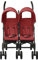 Tidyard Geschwisterwagen mit Verstellbare Dach & Ablagekorb Doppelkinderwagen Zusammenklappbar 2 In 1 Zwillinge Buggy Zwillingspuppenwagen Zwillinge Kinderwagen Buggy Kinderwagen Rot Stahl