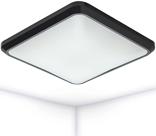 Oktaplex lighting LED Deckenleuchte Pino Anthrazit Quadratisch 12 Watt 850 lm 3000 K Warmweiß Deckenlampe 25cm