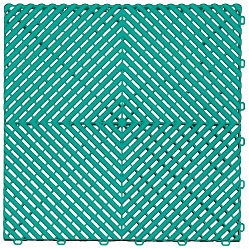 Swisstrax Garage Floor Ribtrax Pro - Set di 6 piastrelle per garage, 40 x 40 cm, colore: verde acqua