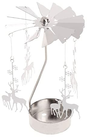 Zwei kleine Hirsche Teelicht Karussell Glas Teelichthalter Gold Teelichtglas Rotierender Kerzenhalter Eisen Metall Kerzenständer für Valentinstag Deko Geschenk Hochzeit Dekoration Wohnzimmer Tischdeko