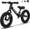 Hello-5ive 12 Balance Bike for 2, 3, 4, 5, 6 Year Old Boys and Girls, Lightweight Nylon Frame Toddler Training Bike No Pedal Bikes for Kids with Adjustable Seat and Air Tires (Black)