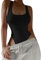TTPSRY Damen Body Bodysuit Ärmellos Bodies Oberteil Overall Sexy Unterziehbody Blusebody Elegant Schmal Bodys Tops (Schwarz/M)