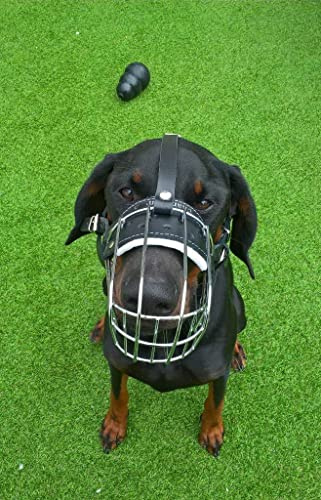 L&J Pets Uk Metall Maulkorb für Dobermann und Malinois & ähnliche große Hunde – Sicher, Bequem & Verstellbar (DB, Silber/Schwarz)