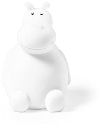 Spardose Sparbüchse Sparschwein Geld sparen in Cooler niedlicher Nilpferd-Form Hippo in Blau, Grün, Rot, Weiss für Kinder von notrash2003 (Weiß)