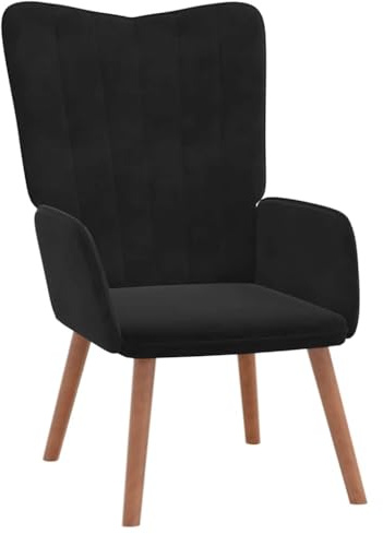 vidaXL Relaxsessel, Sessel mit Stahlrahmen Holzbeinen, Relaxstuhl Polsterstuhl mit Armlehne, Fernsehsessel Polstersessel Wohnzimmer, Modern, Schwarz Samt