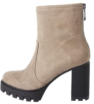 Calvin Klein Heel Platform Zip Boot SS YW0YW01601, Stivali Donna, Marrone (Fossil/Black), 40 EU