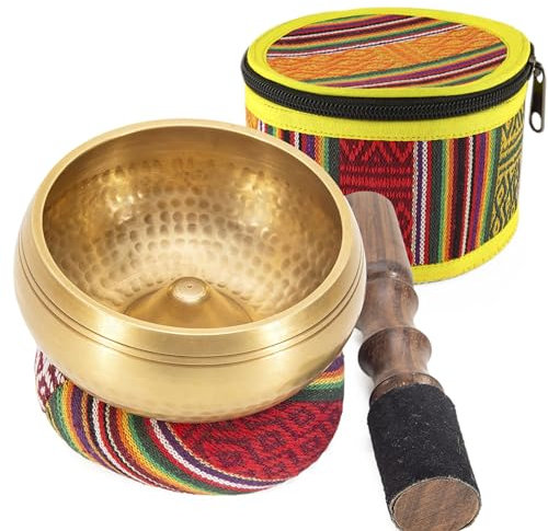 Authentische tibetische Klangschale von 7 Planeten, Meditations-Klangschalen-Sets, Schlägel und Kissen für Yoga, tiefe Entspannung und ganzheitliche Heilung (7 Kasha handgeschlagenes Set)