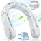ChillGo Portable Neck Fan - 8400 RPM Enlarged Turbo Airflow - 5200mAh Personal Rechargeable Cooling Wearable Fan - Max 16H, 4 Speeds, Foldable, LED Display - Great Gifts for Men Women - 2nd Gen White