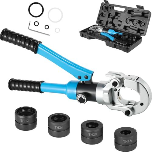 Crimpatrice Multistrato,Pressatrice Multistrato,Pinza per Serra Multistrato TH16-20-26-32, Pinza Crimpatrice Idraulica con Testa Rotante a 360°,Tubo Composito Press pinza per tubo plastica e alluminio
