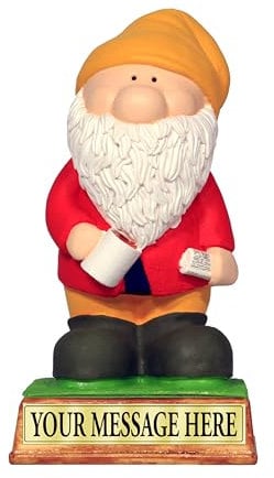 Garden Gnome Gift Birthday Retirement idea for Gardener Statue Ornament Personalised Present Gardening Custom Dad Grandad Son Grandpa Garden Thank You for him Outdoor Funny Gardening