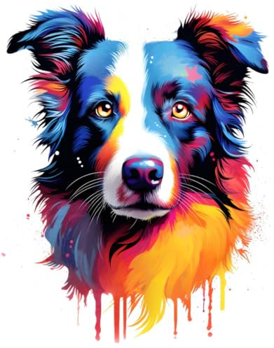 Designer Aufkleber/Sticker/Wandaufkleber/Decal/Fotosticker/Dekoration Vinyl - XL- bunt - Border Collie 01
