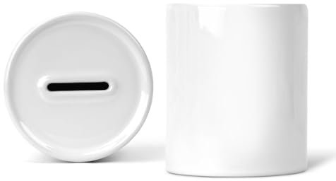 1x Spardose Sublimationsrohling Keramik Weiss mit Subli-Beschichtung Sublimation Blanko Werbegeschenk Print On Demand (1 Stück)