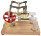 Golden Two Cylinder Balance Stirling Engine Model, Glass Tube, Low Noise, Elegant Present Wrap, with Glass Alcohol Lamp