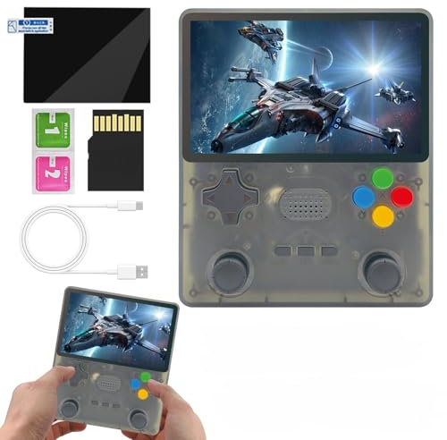 R39S Consola Portatil, Sistema Emuelec De Código Abierto, Pantalla IPS De 4 Pulgadas, 10000+ Juegos Consola Retro Portatil, DDR3L 1 GB Retro Game Console